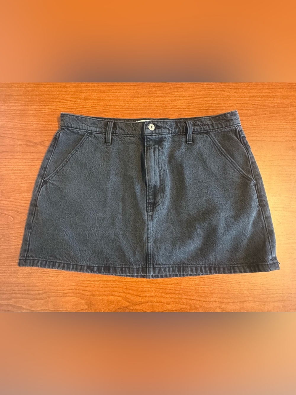 Abercrombie & Fitch High Rise Black Denim Mini Skirt Size 32 / 14